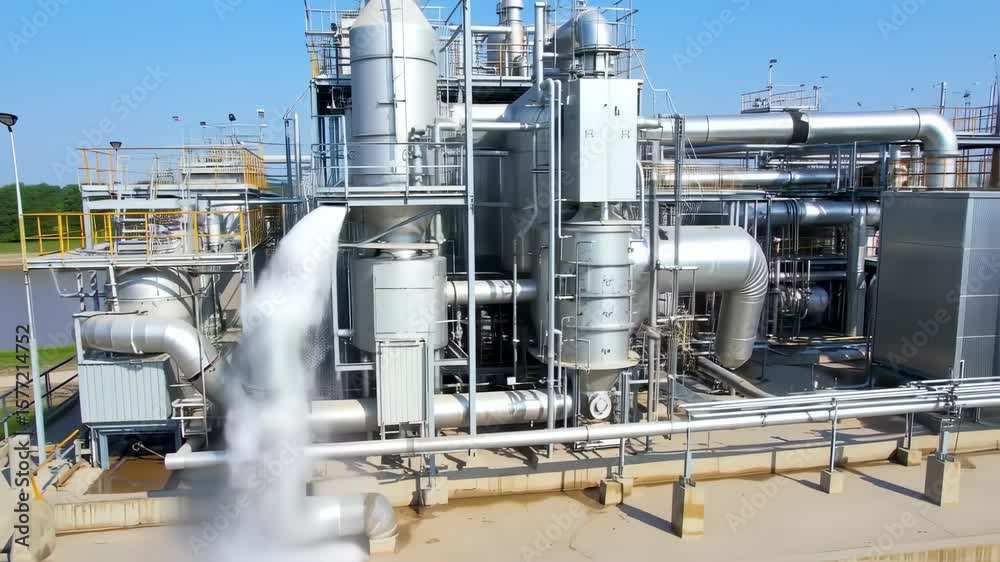 Industrial plant with water discharge Industrial plant with water discharge