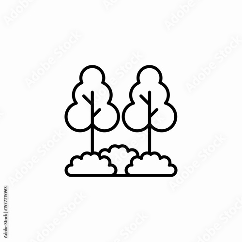 green trees bushes icon sign vector