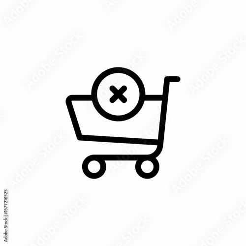 remove cart item icon sign vector