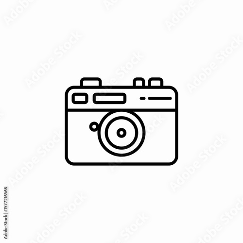 retro camera icon sign vector