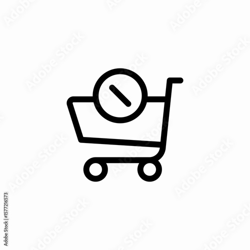 remove shopping cart icon sign vector