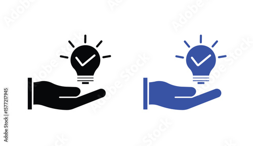 Solution icons vector pack in black and blue