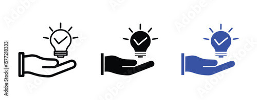 Solution icons vector pack in black and blue