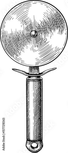 Pizza wheel ink sketch