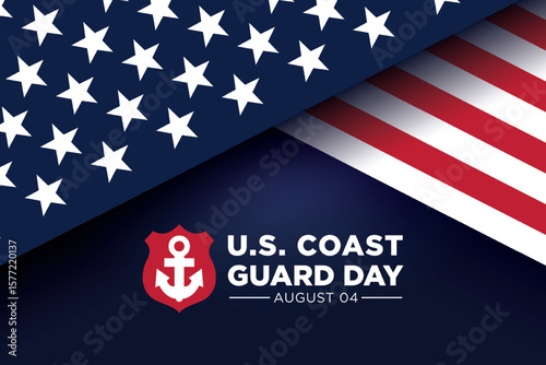 United States Coast Guard Poster with American Flag for National Celebration