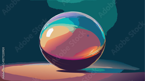 crystal ball in a glass