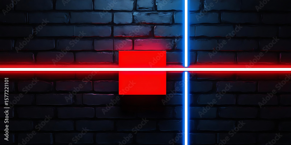 Naklejka premium Futuristic Laser Lights Creating Geometric Patterns on Wall