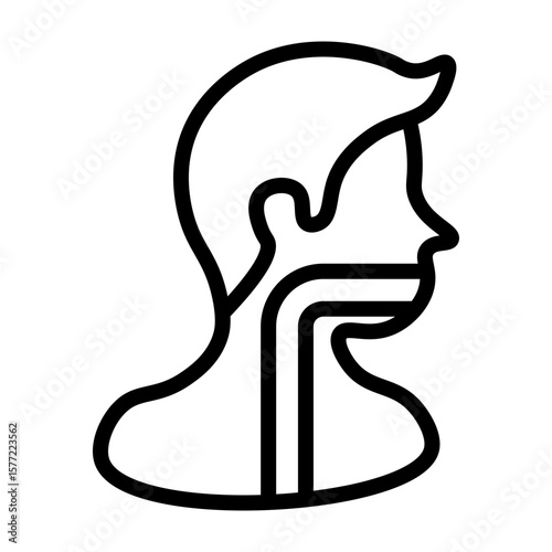 Esophagus Vector Line Icon Design