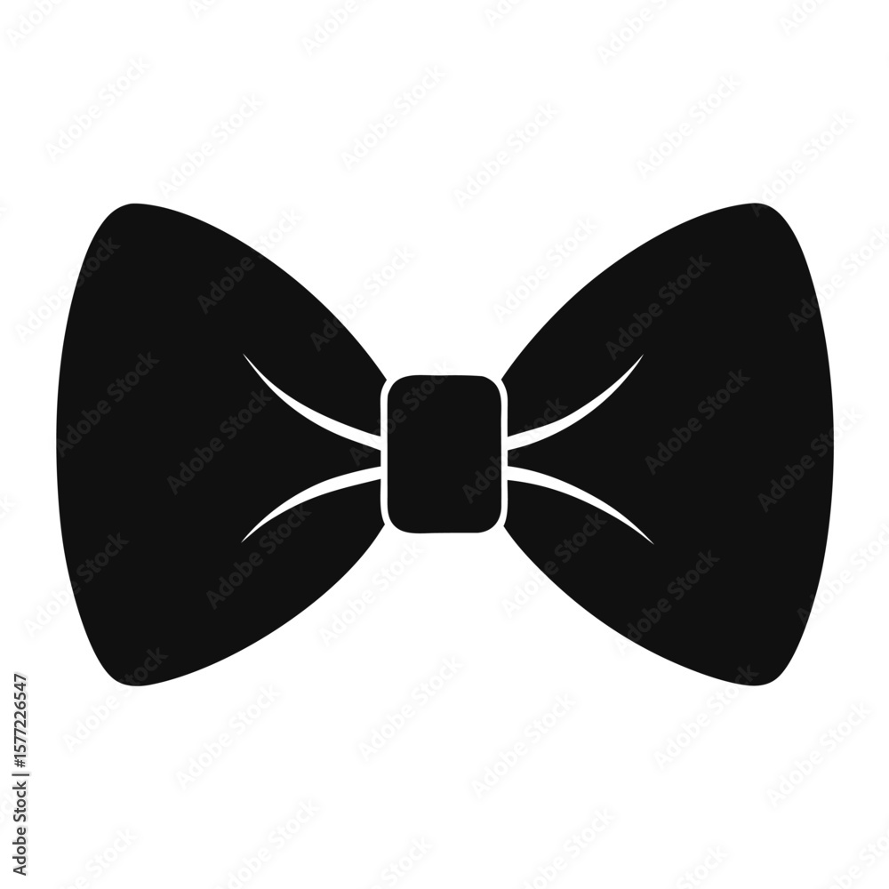 Fototapeta premium Vector illustration of a black butterfly bow for holiday decoration and gifts
