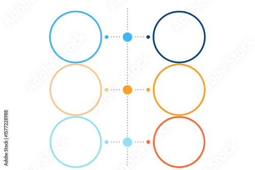 Minimalist Business Steps Template, Paired Circular Infographic.