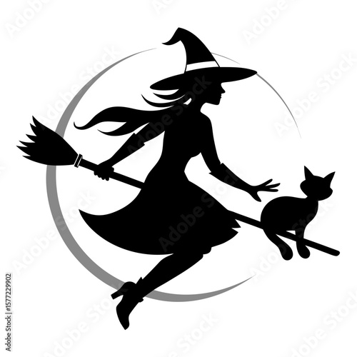 witch flying on a broom