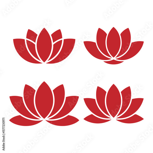 Red lotus flowers floral nature