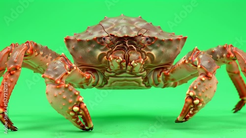 Crab Close-Up on Green Screen