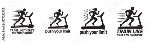 Running Treadmill Logo with motivation quotes