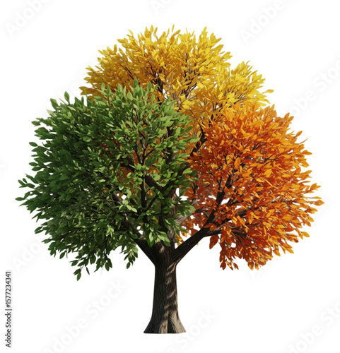 Beautiful and attractive tree in bloom isolated on white background