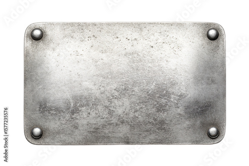 a metal plate with rivets on a white background