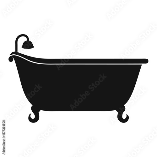 Elegant Clawfoot Bathtub Silhouette Bathroom Design Icon