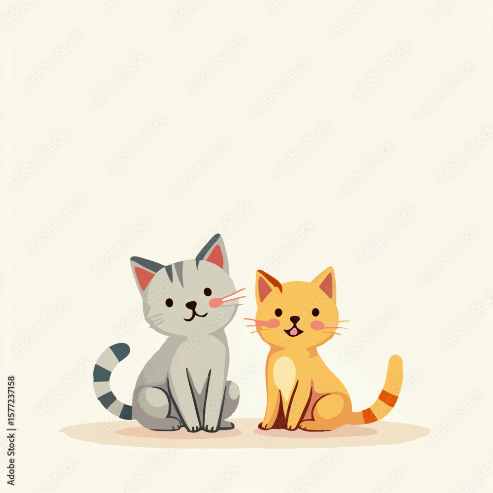 Fototapeta premium Cartoon Animals Border with Copy Space