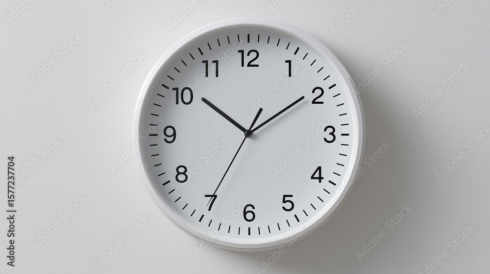 White analog clock on the minimal background White analog clock on the minimal background