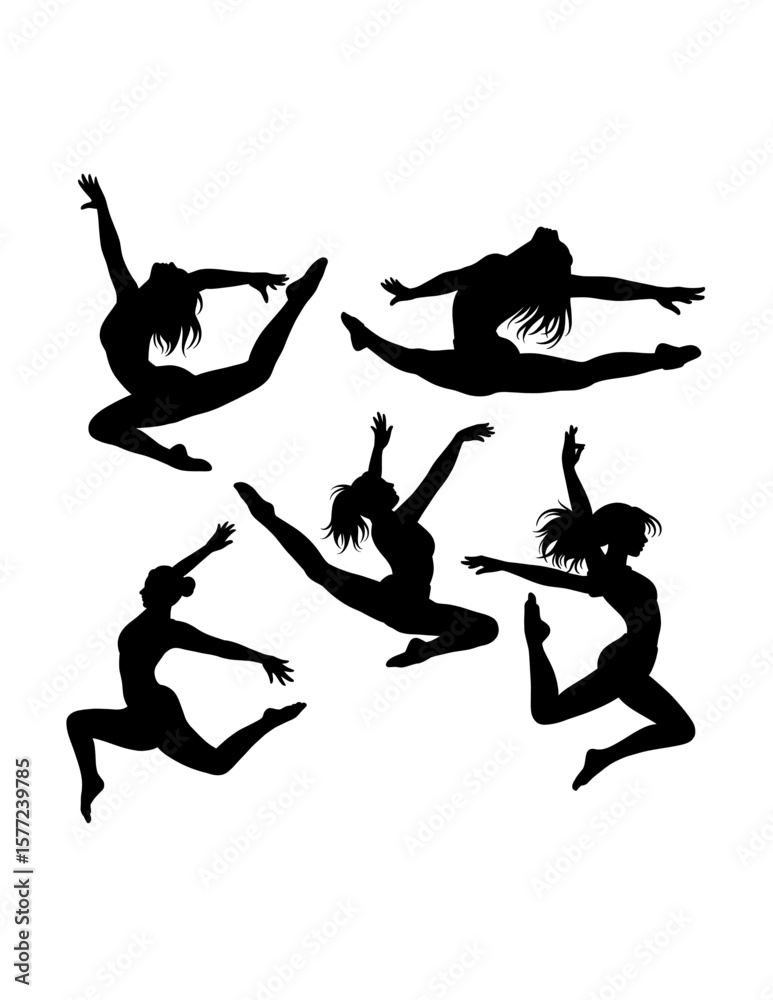 Obraz premium Freestyle female dancer performance silhouette