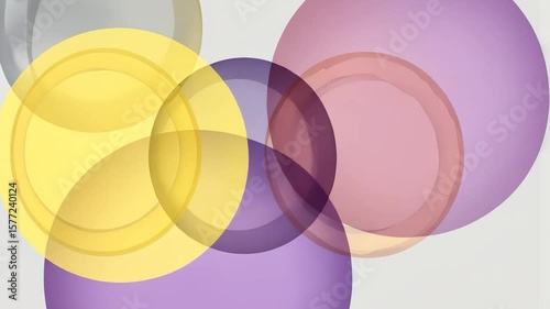 Abstract layered circles in overlapping colors