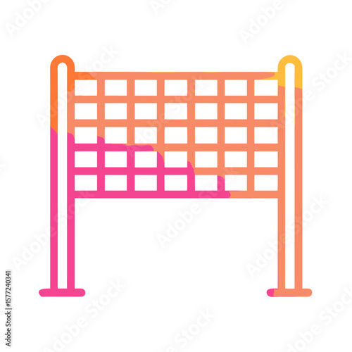 Colorful volleyball net illustration in gradient design  