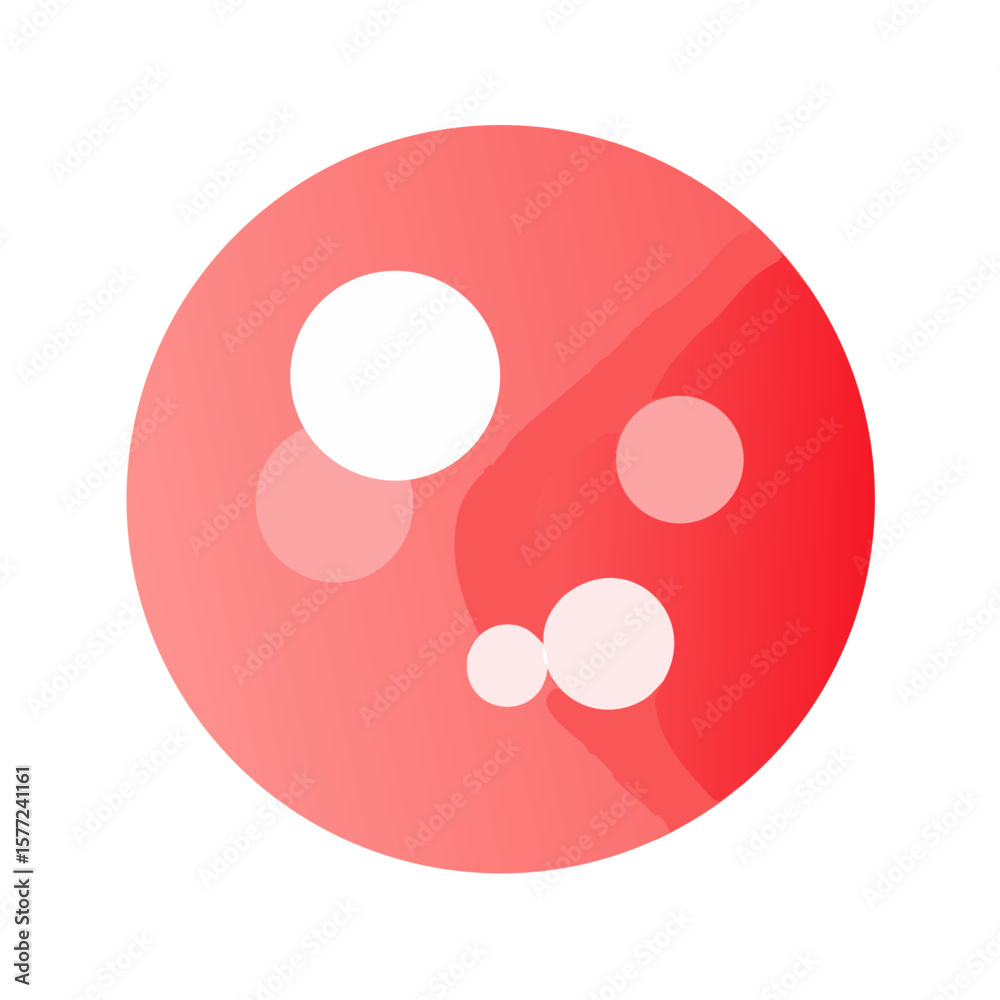Obraz premium Abstract Red Bubble or Sphere Graphic with Shadows and Circles Vector