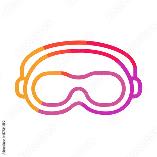 Colorful ski goggles in modern flat design  