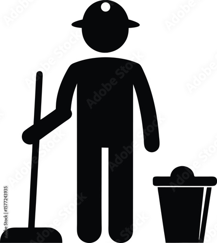 Janitor, Cleaning Person, Sanitation Worker, Hygiene, Maintenance Icon