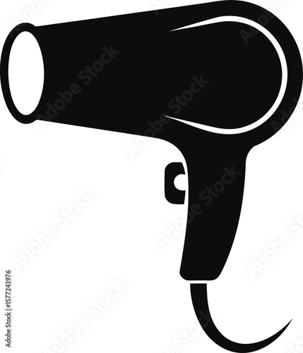 Hair Dryer Icon Simple Black Silhouette Illustration