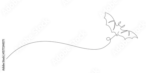 Wallpaper Mural Bat one line drawing vector illustration Torontodigital.ca