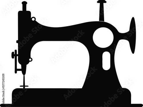 Vintage Sewing Machine Silhouette Antique Sewing Machine Illustration
