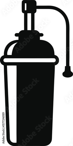 Vintage Cocktail Shaker Icon Classic Barware Silhouette Illustration