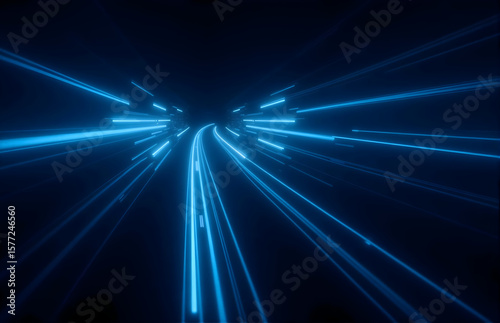 Blue Neon Tunnel Light Effect