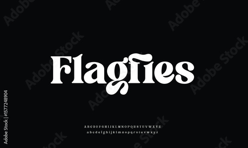 Attractive elegant Flagfies serif alphabet display font vector with ligature style