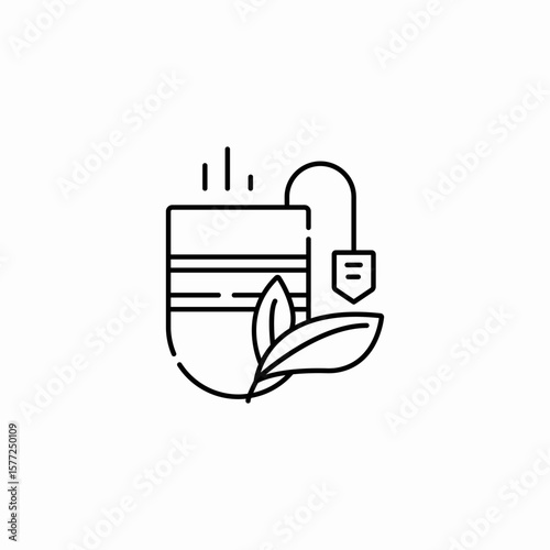 herbal tea cup icon sign vector