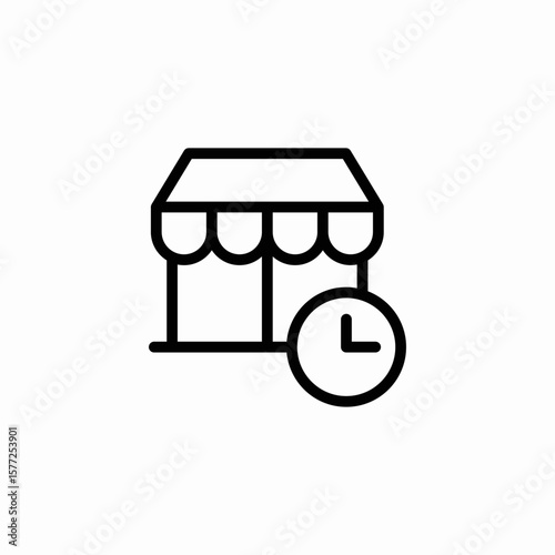 store operating time icon sign vector