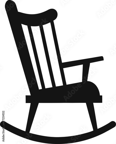 Classic Rocking Chair Silhouette A Comfortable Seating Icon for Relaxation and Nostalgic Charm Home Furniture Design