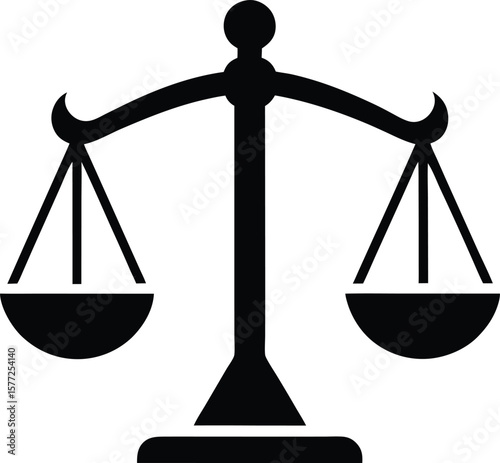 A Striking Silhouette: The Scales of Justice Representing Balance Fairness and Legal Proceedings in a Simple Yet Powerful Design