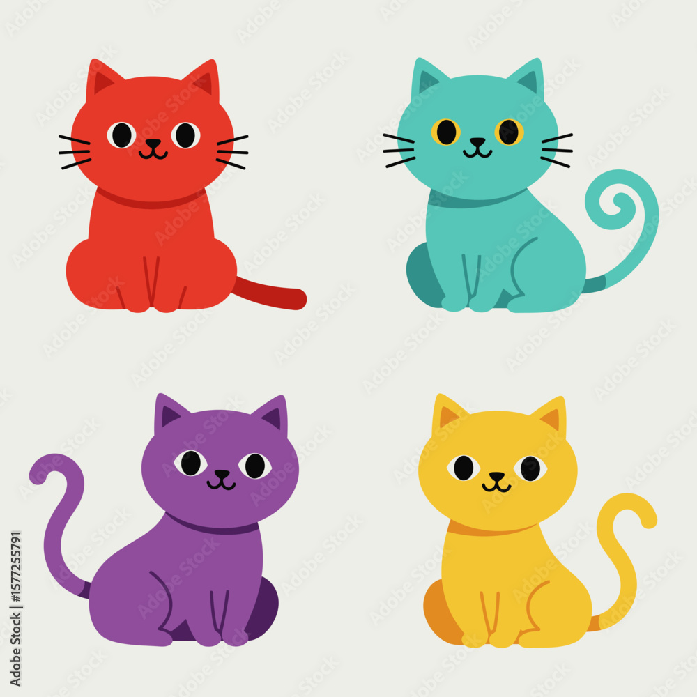 Fototapeta premium set of funny cats