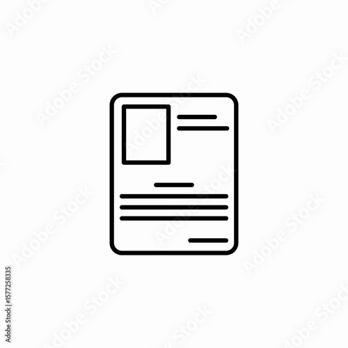 page description article icon sign vector