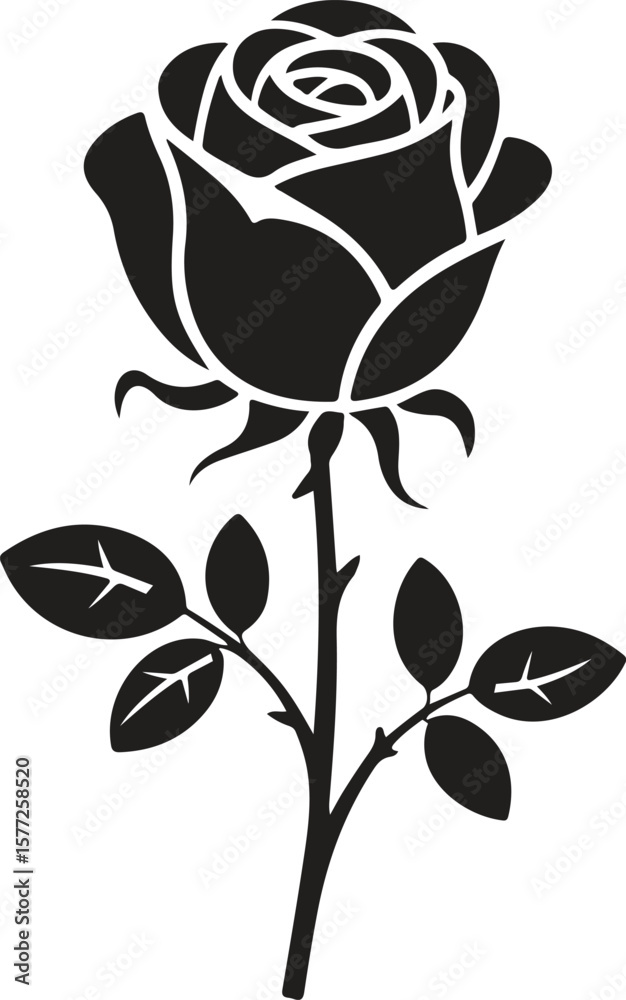 Obraz premium Rose icon vector design with a white background