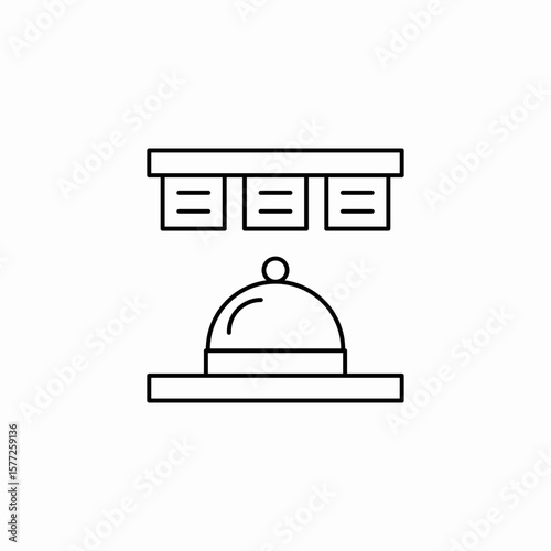 reception desk bell icon sign vector
