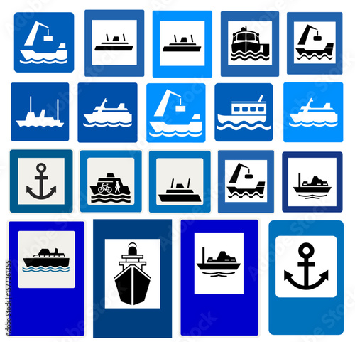 Ferry Warning Road Sign Vectors