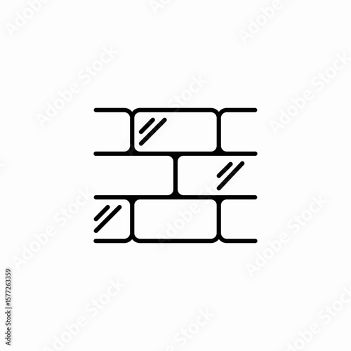 brick wall icon sign vector