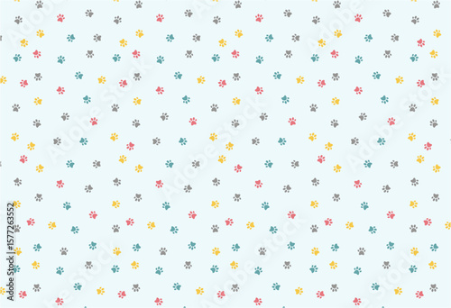 Colorful Paw Prints Playful Texture for Surface Designs