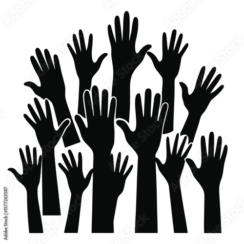 Many Hands Raised in Unity A Powerful Symbol of Collective Action
