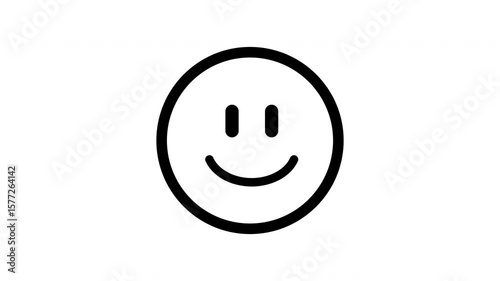 Simple black line drawing of a smiling face, suitable for simplistic designs, logos, illustrations, and social media graphics.