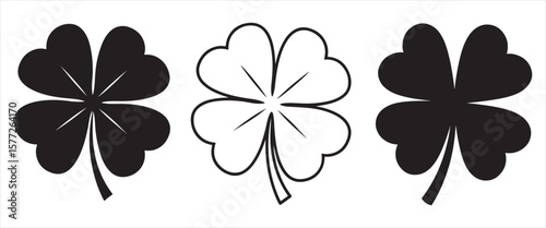 Vector Clover Icons Pack, Bold Silhouette, Line Art, and Modern Variations