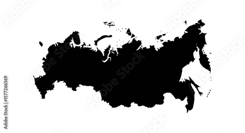 Russia Map Silhouette Vector